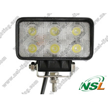 EMC 18W 6LED Automobile Lwork Lamp, Flood Beam LED Rectangular Light, Round LED Offroad Lamp Driving